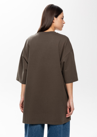Футболка оливковый хаки арт. 56 оверсайз кроя из 100% хлопка, 240 гр/м2, оптом | Мерч, униформа и текстиль для бизнеса  photo-18