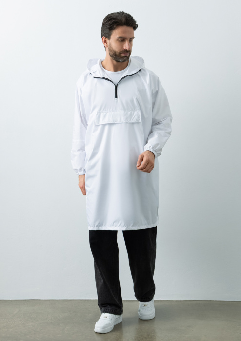 Белый однотонный дождевик пончо арт. 61, 100% полиэстер с водоотталкивающей пропиткой, оптом | Мерч, униформа и текстиль для бизнеса фото-3