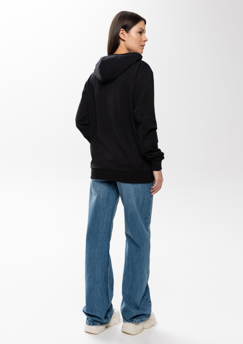 Черное худи арт. 23 с контрастным капюшоном, футер без начеса 100% хлопок, 260 гр/м2 | Мерч, униформа и текстиль для бизнеса фото-4