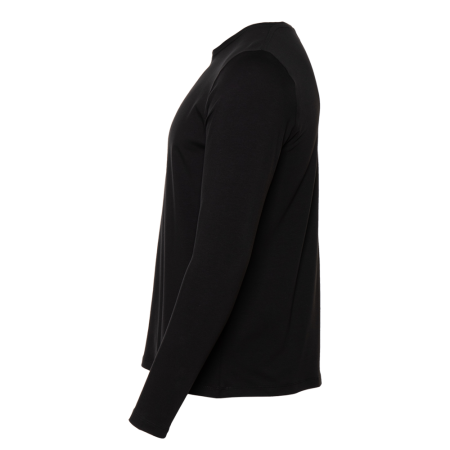 Чёрная футболка с длинными рукавами арт. 35 прямого кроя, из 100% хлопка, 140 гр/м2, оптом | Мерч, униформа и текстиль для бизнеса   photo-3