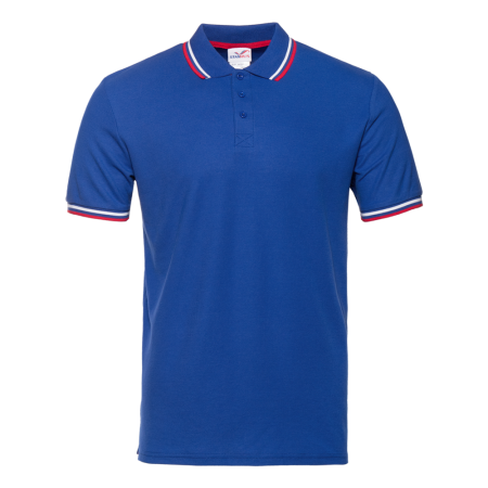 Рубашка поло мужская STAN  триколор  хлопок/полиэстер 185, 04RUS, Синий (16) | Мерч, униформа и текстиль для бизнеса photo-0