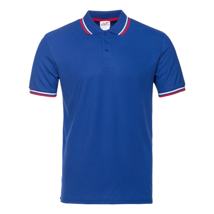 Рубашка поло мужская STAN  триколор  хлопок/полиэстер 185, 04RUS, Синий (16) | Мерч, униформа и текстиль для бизнеса фото-0