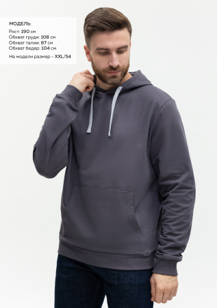 Худи унисекс STAN футер без начёса 260, 23, Темно-серый (100)  | Мерч, униформа и текстиль для бизнеса photo-3