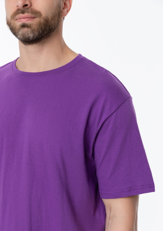 Фиолетовая футболка арт. 02 прямого кроя из 100% хлопка, 160 гр/м2, оптом | Мерч, униформа и текстиль для бизнеса  photo-7