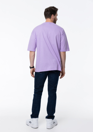 Лавандовая футболка арт. 39 оверсайз кроя, из 100% хлопка, 140 гр/м2, оптом | Мерч, униформа и текстиль для бизнеса   photo-9