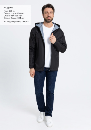 Черная однотонная ветровка арт. 59, 100% полиэстер, Dewspo 210T – оптом | Мерч, униформа и текстиль для бизнеса photo-4