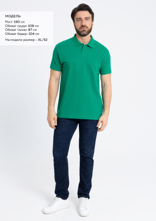 Зеленая рубашка поло арт. 04B из 100% хлопка, 185 гр/м2, оптом | Мерч, униформа и текстиль для бизнеса  photo-3