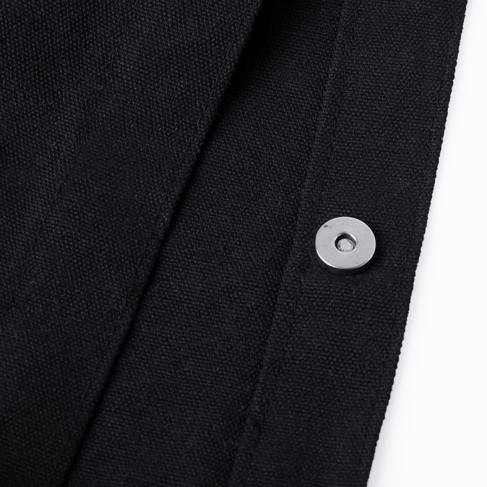 Сумка шопер с кнопкой полиэстер/хлопок 48*32*12, 340, 252, Чёрный (20) фото-1