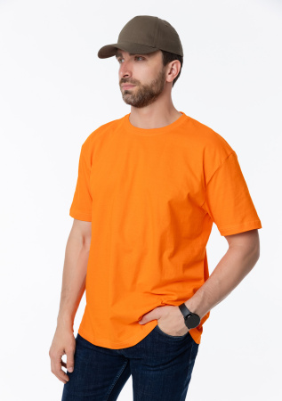 Оранжевая футболка арт. 02 прямого кроя из 100% хлопка, 160 гр/м2, оптом | Мерч, униформа и текстиль для бизнеса  photo-17
