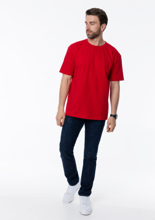 Красная футболка арт. 02 прямого кроя из 100% хлопка, 160 гр/м2, оптом | Мерч, униформа и текстиль для бизнеса  photo-8