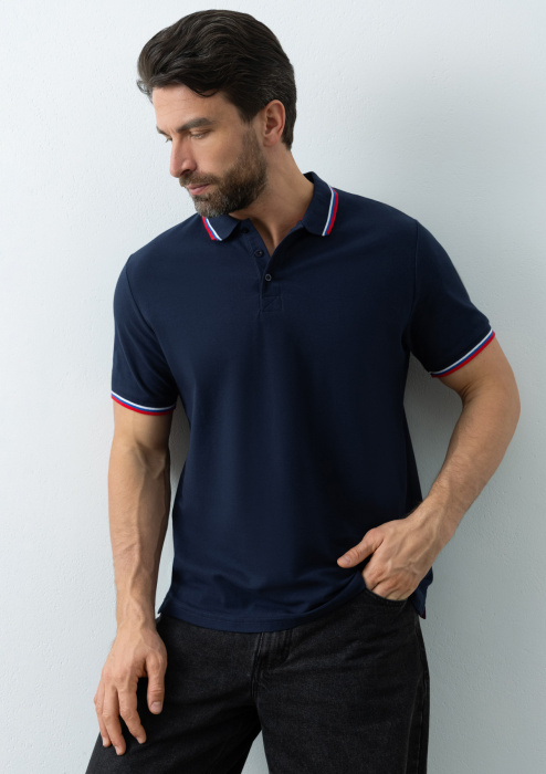 Рубашка поло унисекс STAN триколор  хлопок/полиэстер 185, 04R, Т-синий (46) | Мерч, униформа и текстиль для бизнеса фото-4