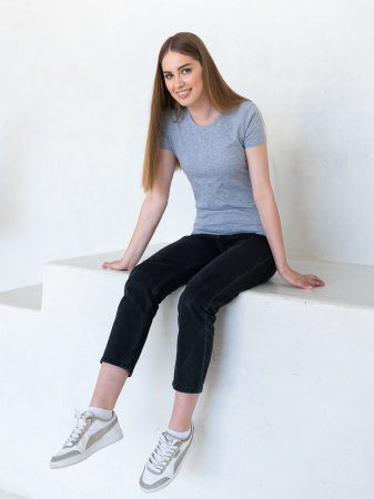 Женская ярко-зеленая футболка арт. 02W приталенного силуэта из 100% хлопка, 150 гр/м2, оптом | Мерч, униформа и текстиль для бизнеса  photo-5