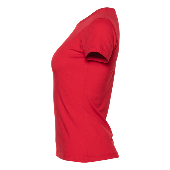 Женская красная футболка арт. 37W приталенного силуэта, 92% хлопок и 8% эластан, 180 гр/м2, оптом | Мерч, униформа и текстиль для бизнеса  фото-2