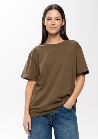Футболка арт. 02 цвета хаки прямого кроя из 100% хлопка, 160 гр/м2, оптом | Мерч, униформа и текстиль для бизнеса  photo-9