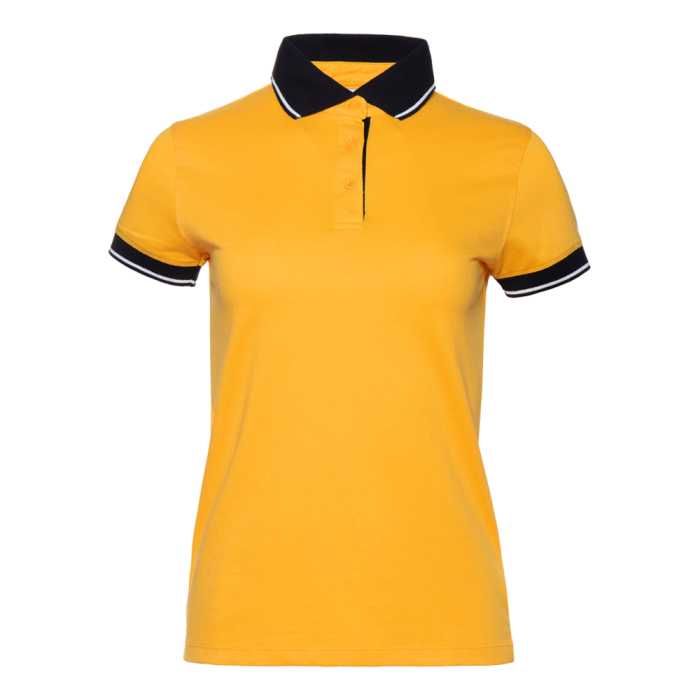 Женская желтая рубашка поло арт. 04CW приталенного кроя, 80% хлопок, 20% полиэстер, 185 гр/м2, оптом | Мерч, униформа и текстиль для бизнеса 
 фото-0