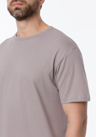 Светло-серая футболка арт. 02 прямого кроя из 100% хлопка, 160 гр/м2, оптом | Мерч, униформа и текстиль для бизнеса  photo-5