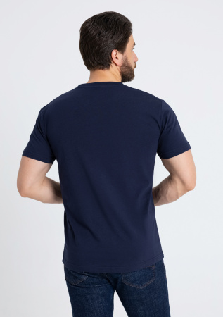 Тёмно-синяя футболка арт. 08U прямого кроя из 100% хлопка, 180 гр/м2, оптом | Мерч, униформа и текстиль для бизнеса  photo-6