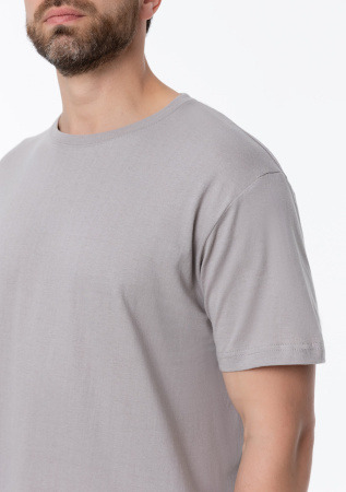 Светло-серая футболка арт. 02 прямого кроя из 100% хлопка, 160 гр/м2, оптом | Мерч, униформа и текстиль для бизнеса  photo-12