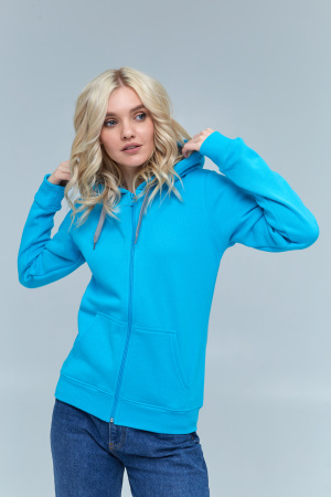 Женская бирюзовая толстовка STAN арт. 17W, футер с начесом, 60% хлопок 40% полиэстер, 280 гр/м2 — оптом | Мерч, униформа и текстиль для бизнеса photo-3