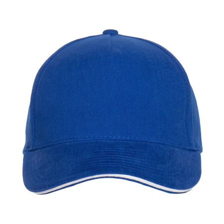 Синяя бейсболка с кантом арт. 11K, 5 клиньев, 100% хлопок, 280 гр/м2, оптом | Мерч, униформа и текстиль для бизнеса  photo-3