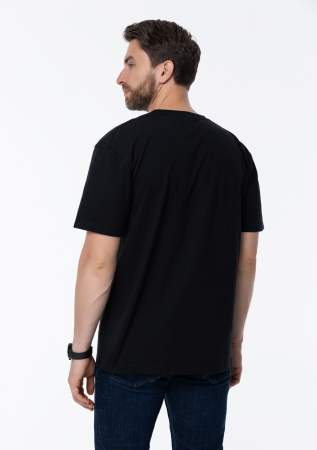 Чёрная футболка арт. 02 прямого кроя из 100% хлопка, 160 гр/м2, оптом | Мерч, униформа и текстиль для бизнеса  photo-7