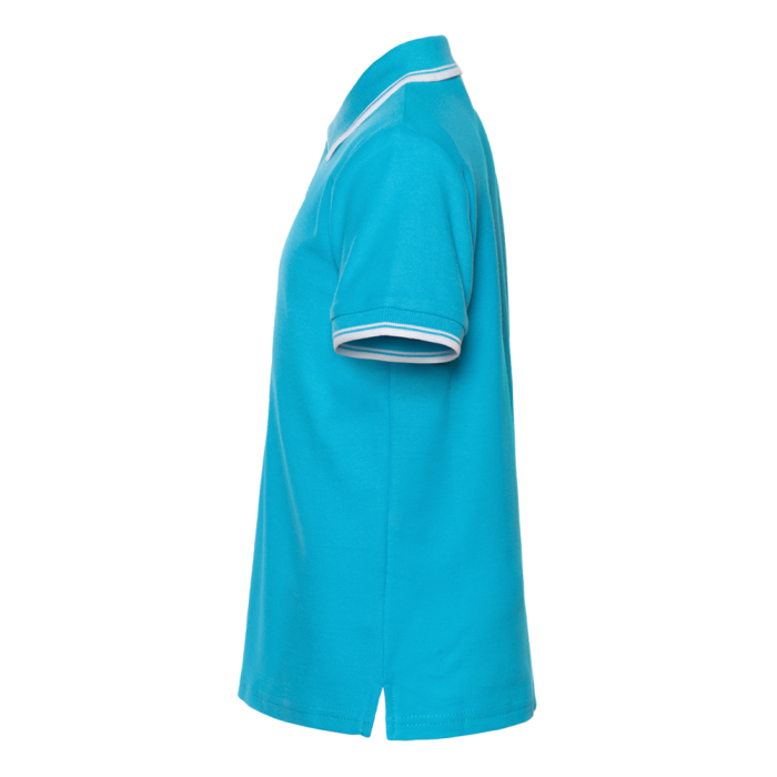 Детская бирюзовая рубашка поло арт. 04TJ, 80% хлопок, 20% полиэстер, 185 гр/м2, оптом | Мерч, униформа и текстиль для бизнеса  фото-2