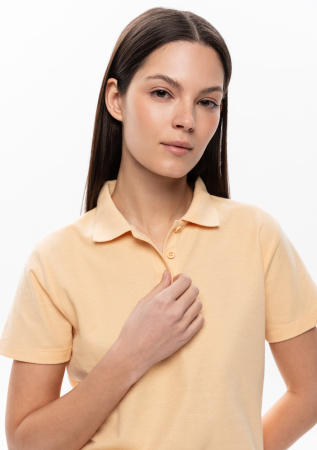 Женская бежевая рубашка поло арт. 104W приталенного кроя, 65% хлопок, 35% полиэстер, 185 гр/м2, оптом | Мерч, униформа и текстиль для бизнеса  photo-5