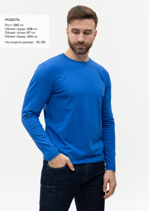 Футболка унисекс с длинным рукавом STAN хлопок/эластан 180, 35X, Синий (16) фото-3