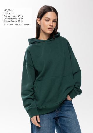 Худи унисекс STAN оверсайз футер без начёса 350, 66, Т-зелёный (130)  | Мерч, униформа и текстиль для бизнеса photo-4