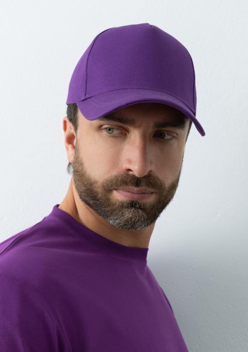 Фиолетовая бейсболка 5 клиньев из 100% хлопка, оптом | Мерч, униформа и текстиль для бизнеса  фото-4