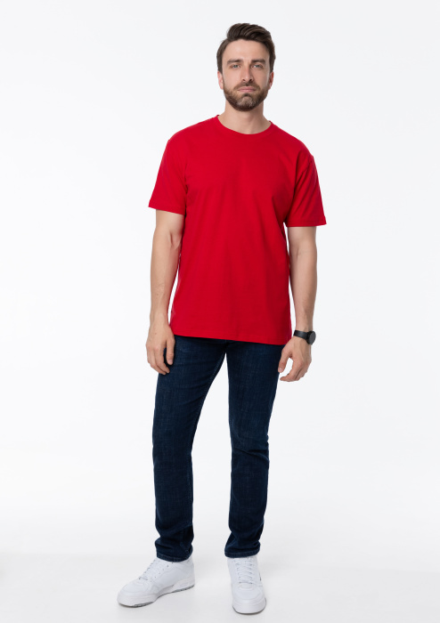 Красная футболка арт. 51 прямого кроя из 100% хлопка, 150 гр/м2, оптом | Мерч, униформа и текстиль для бизнеса  фото-4