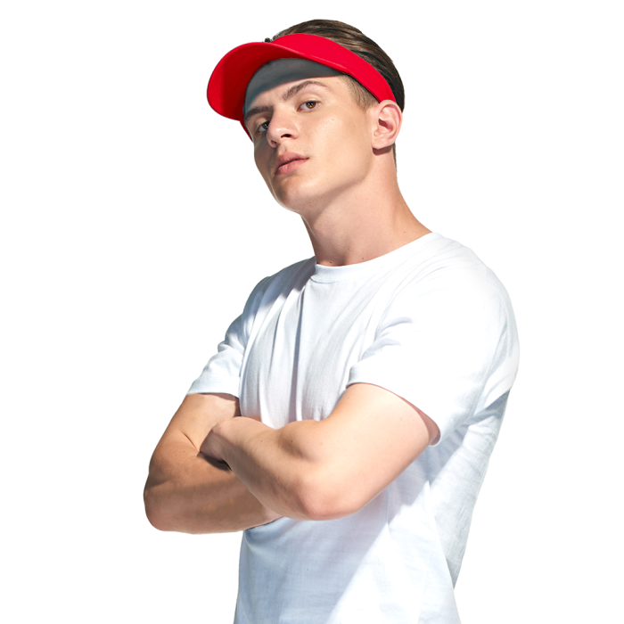 Красный козырек арт. 25, 100% хлопок, 150 гр/м2, оптом | Мерч, униформа и текстиль для бизнеса  фото-4