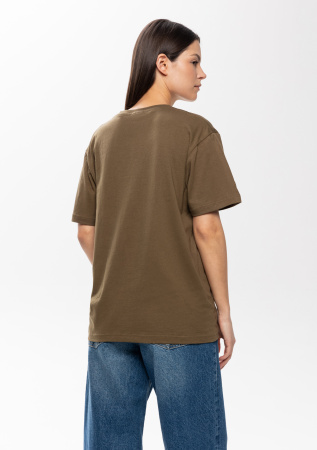 Футболка арт. 02 цвета хаки прямого кроя из 100% хлопка, 160 гр/м2, оптом | Мерч, униформа и текстиль для бизнеса  photo-8