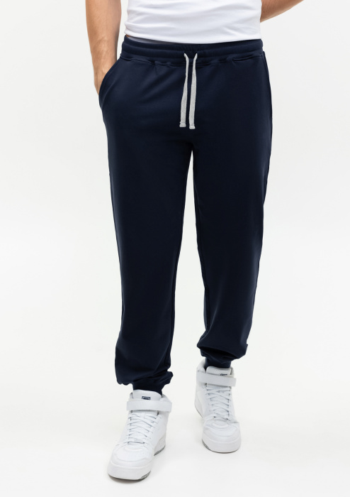 Темно-синие однотонные брюки арт. 62, 92% хлопок, 8% эластан, оптом | Мерч, униформа и текстиль для бизнеса фото-4