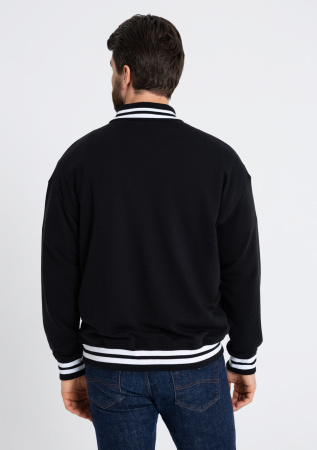 Черный бомбер арт. 71 с контрастом, футер 3-нитка (70% хлопок, 30% эластан), оптом | Мерч, униформа и текстиль для бизнеса photo-4