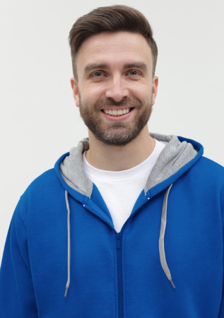 Толстовка  мужская STAN с капюшоном на молнии  футер с начёсом 280, 17,Синий (16) | Мерч, униформа и текстиль для бизнеса photo-9