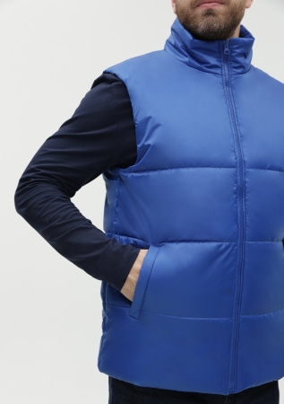 Синий однотонный утепленный жилет арт. 84, 100% нейлон, оптом | Мерч, униформа и текстиль для бизнеса photo-9