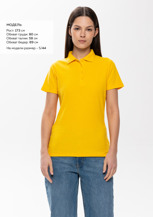 Рубашка поло женская STAN хлопок/полиэстер 185, 04WL, Жёлтый (12) | Мерч, униформа и текстиль для бизнеса фото-4