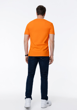 Оранжевая футболка арт. 37 облегающего силуэта, 92% хлопок, 8% эластан, 180 гр/м2, оптом | Мерч, униформа и текстиль для бизнеса  photo-7