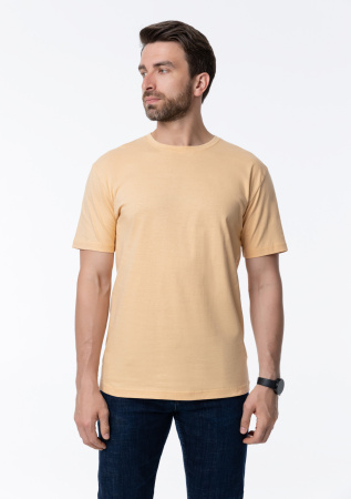 Бежевая футболка арт. 02 прямого кроя из 100% хлопка, 160 гр/м2, оптом | Мерч, униформа и текстиль для бизнеса  photo-11