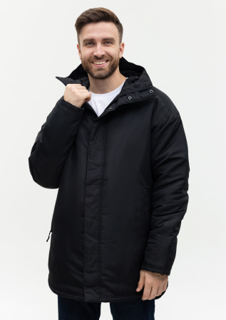 Черная однотонная куртка арт. 73, 100% полиэстер с водоотталкивающей пропиткой, оптом | Мерч, униформа и текстиль для бизнеса photo-19