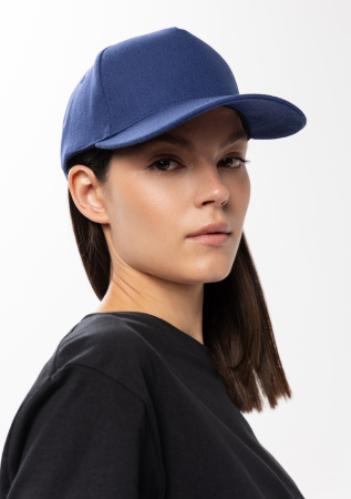 Синяя бейсболка арт. 03, 5 клиньев из 100% хлопка, 280 гр/м2, оптом | Мерч, униформа и текстиль для бизнеса  photo-5
