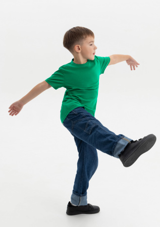 Зелёная детская футболка арт. 06U оверсайз кроя из 100% хлопка, 140 гр/м2, оптом | Мерч, униформа и текстиль для бизнеса photo-8