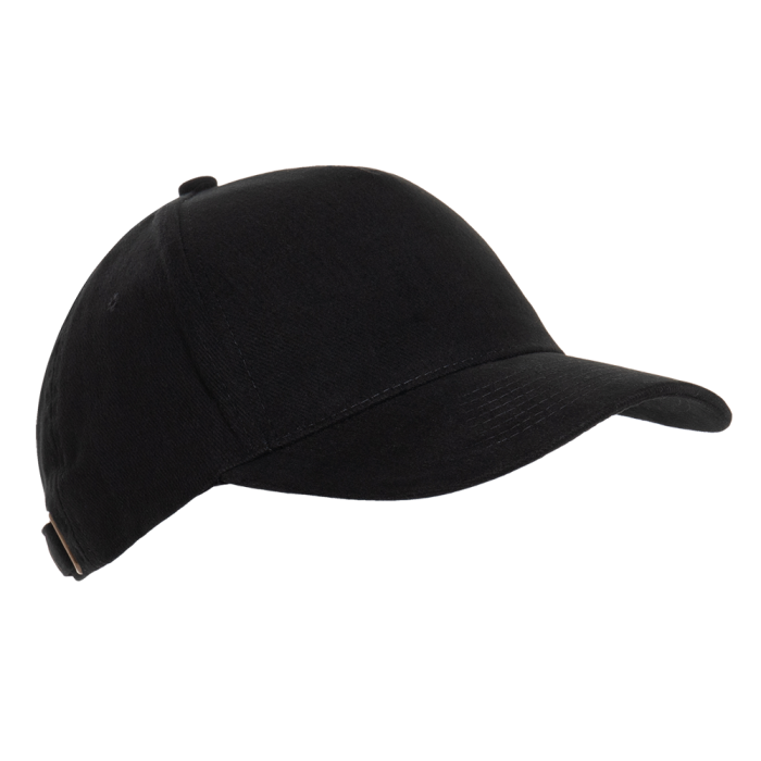 Черная бейсболка арт. 11, 5 клиньев из 100% хлопка, 280 гр/м2, оптом | Мерч, униформа и текстиль для бизнеса  фото-0