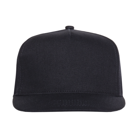 Черная бейсболка с прямым козырьком арт. 08, 5 клиньев из 100% хлопка, 330 гр/м2, оптом | Мерч, униформа и текстиль для бизнеса  photo-2