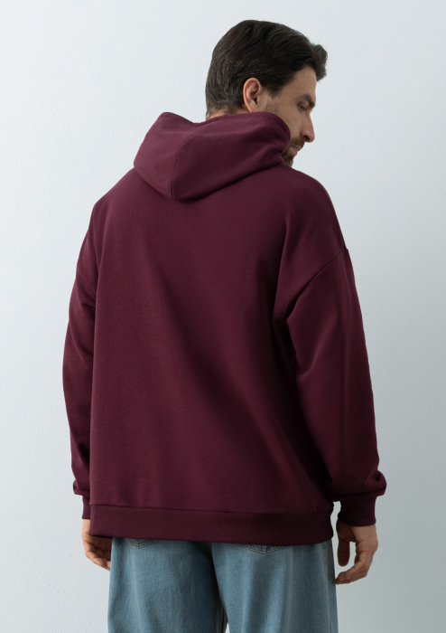 Худи унисекс STAN оверсайз футер без начёса 350, 66, Бордовый (661) | Мерч, униформа и текстиль для бизнеса фото-4