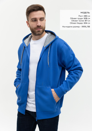 Толстовка  мужская STAN с капюшоном на молнии  футер с начёсом 280, 17,Синий (16) | Мерч, униформа и текстиль для бизнеса photo-3
