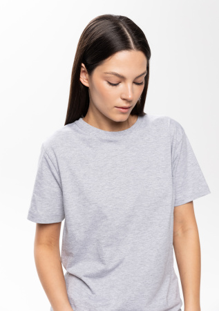 Серая футболка арт. 02 прямого кроя из 100% хлопка, 160 гр/м2, оптом | Мерч, униформа и текстиль для бизнеса  photo-11