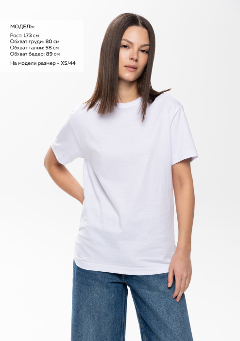 Белая футболка арт. 02 прямого кроя из 100% хлопка, 160 гр/м2, оптом | Мерч, униформа и текстиль для бизнеса  фото-2