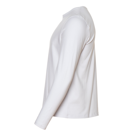 Белая футболка с длинными рукавами арт. 35 прямого кроя, из 100% хлопка, 140 гр/м2, оптом | Мерч, униформа и текстиль для бизнеса   photo-3